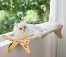 Cat window perch soft plush mount no-drill wood frame