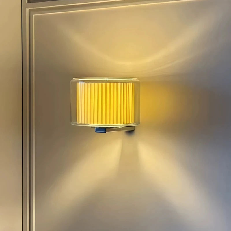 Medieval Bauhaus Bedroom Bedside Wall Lamps Fabric Glass Lamp LED Spanish Light Luxury Living Room Corridor Aisle Wall Lights-Letifly Lights and Decor
