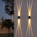 LED modern up-and-down wall lamp black aluminum outdoor indoor warm white anti-rust wall sconce