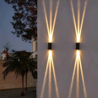 LED modern up-and-down wall lamp black aluminum outdoor indoor warm white anti-rust wall sconce