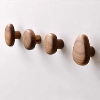 Cabinet handle solid walnut smooth pebble shape modern design