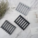 Flexible silicone soap holder with wave drainage design for kitchen or bathroom soap saver storage