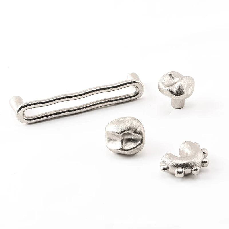 Santaya PVD Nickel Silver Brass Handles Kitchen Cabinet Pulls Bedroom Wardrobe Drawer Knobs Furniture Handle-Letifly Lights and Decor