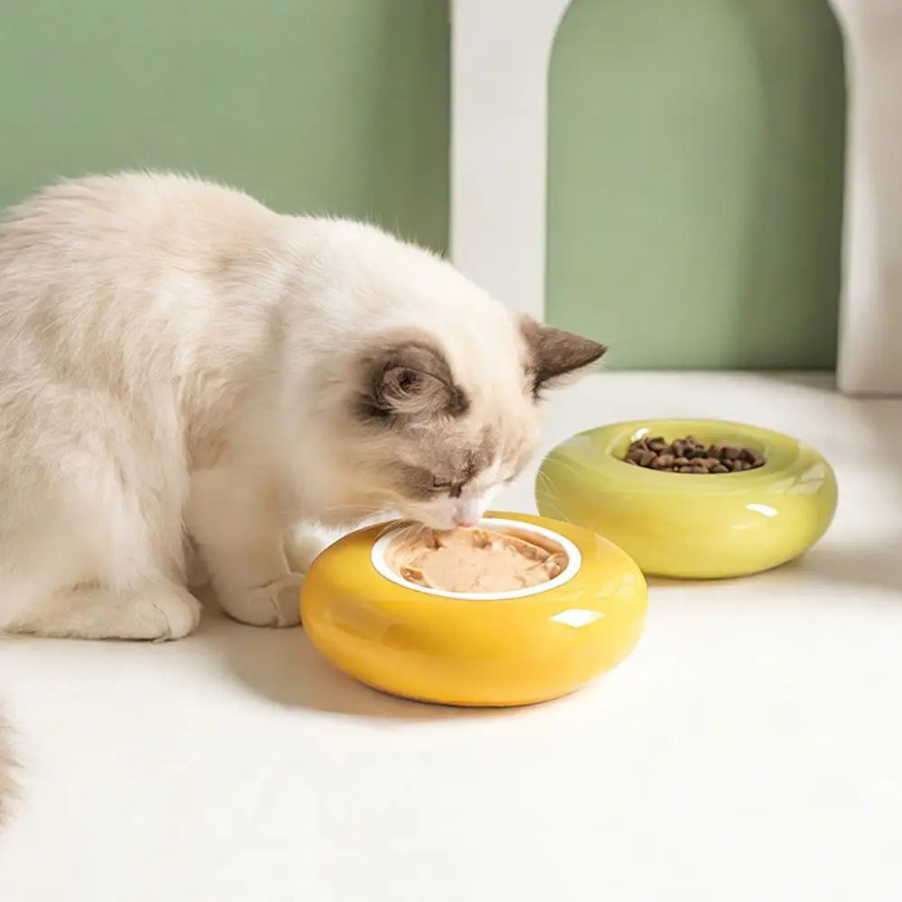 Donut Ring Ceramic Pet Bowl