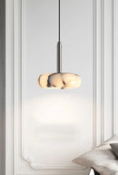 Eclipse Mini Pendant Lamp Luxury Black Round Natural Stone Pendant Lamp High-end Bedroom Bedside LED Chandelier Living room Decoration Home Hanging Lights