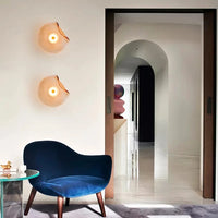 Halo Shade Sconce Japanese Retro Irregular Shape Glass Wall Lights Modern Nordic Bedroom Living Room Board Wall Lamp Entrance Lighting Home Decor LED