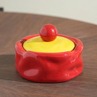 Colorful Ceramic Ashtray Living Room Desktop Fly Ash Storage Box Irregular Circular Ashtray Home Decoration Accessories Ashtray-Letifly Lights and Decor