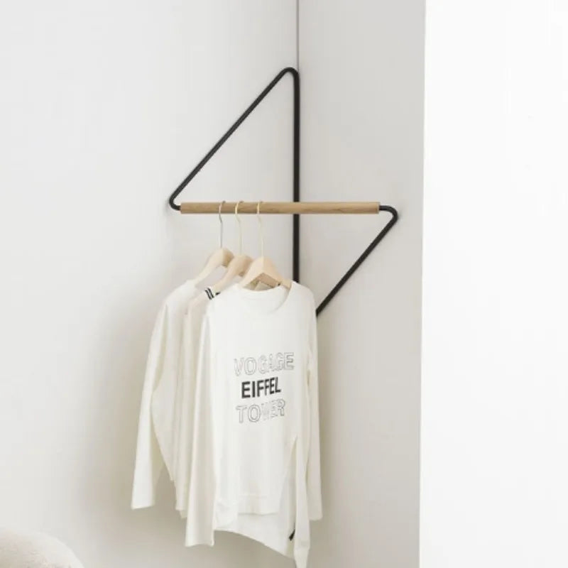 Wall rack geometric corner hanger minimalist metal wood coat rack modern storage