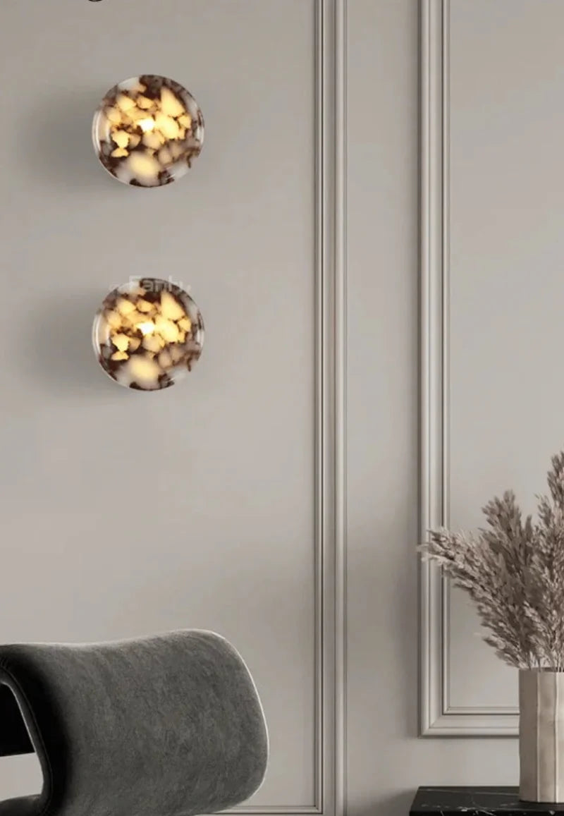Cylindrical Marble Natural Stone Wall Lamp
