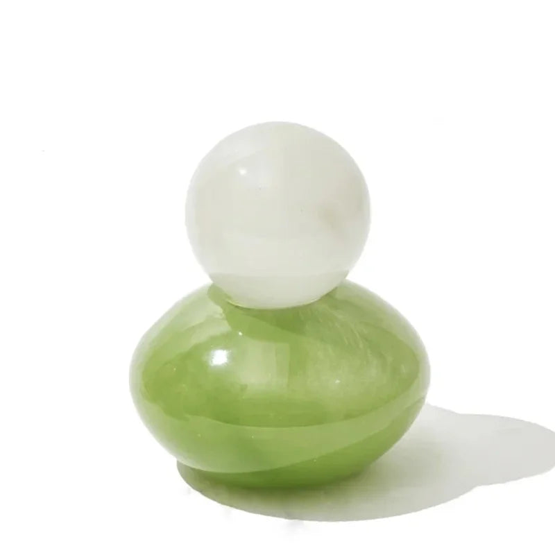 Pastel colored glass bud vase sealed lid sculptural aromatherapy flower diffuser container
