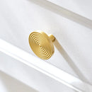 Brass Swirl Design Furniture Knobs Gold Single Hole Pulls Modern Wardrobe Kitchen Cabinet Bar Dresser Drawer Handles-Letifly Lights and Decor