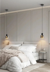 Carrara Eclipse Lamp Luxury Black Round Natural Stone Pendant Lamp High-end Bedroom Bedside LED Chandelier Living room Decoration Home Hanging Lights