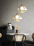 Apollo Aura Lamp Cognac glass pendant light retro layered chandelier modern kitchen island lamp