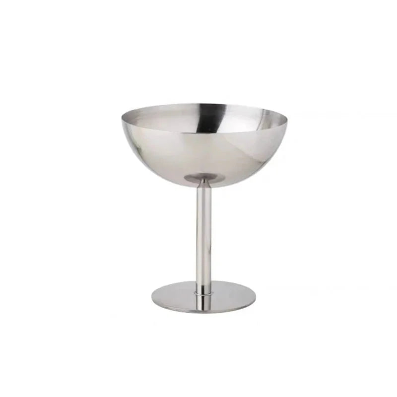 Stainless steel dessert pedestal bowl polished mirror finish modern serveware