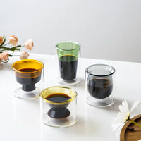 Heat Resistant High Borosilie Glass Double Layered Coffee Tea Cup Ins Sle Wine Glass Tasting Cup Water Cup AroN Colored-Letifly Lights and Decor