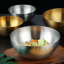 stainless steel gold silver serving bowl brushed metallic modern kitchen tableware