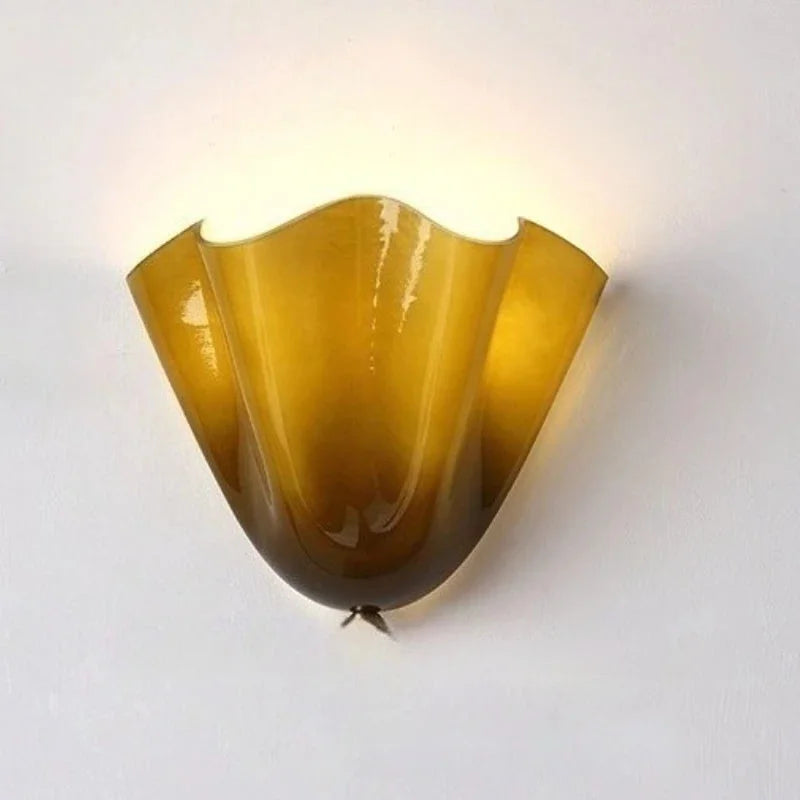Wall Sconce petal glass sculptural ambient lighting colored glass decorative wall lamp