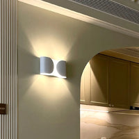 The Dichotomy Wall Light Modern wall light metal chrome black gold white dual glow contemporary lighting
