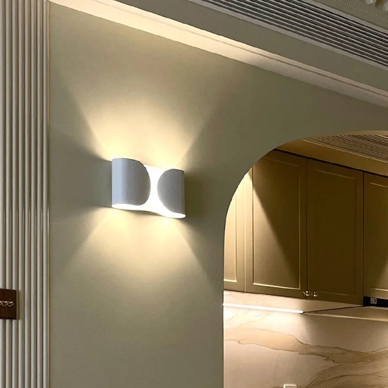 The Dichotomy Wall Light Modern wall light metal chrome black gold white dual glow contemporary lighting