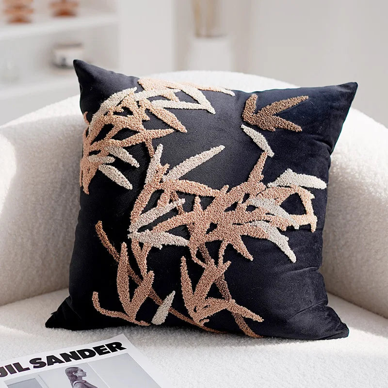 textured neutral throw pillow cover tufted cotton decorative cushion