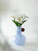 Glass vase with orb detail stained glass pastel colorful modern decor