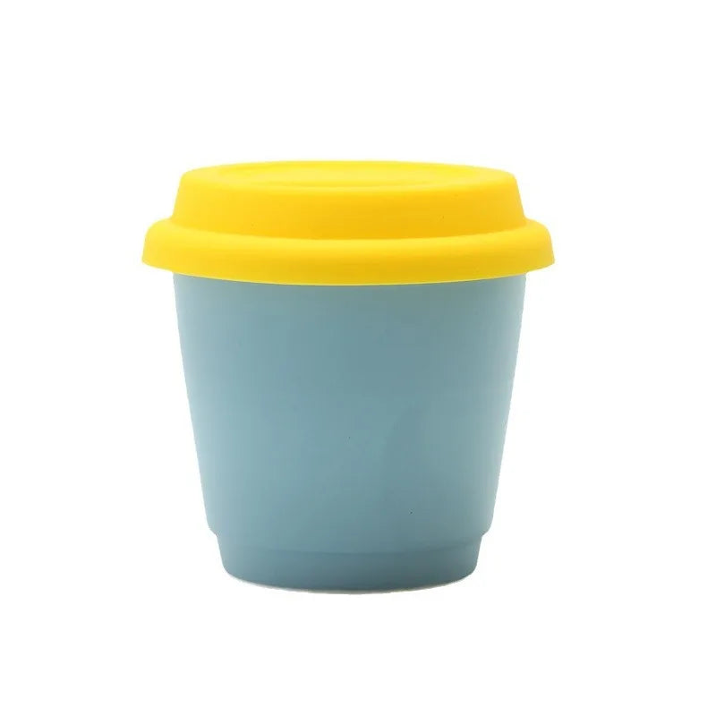 250ML Solid Color Ceramic Coffee Cup Silicone Cover Breakfast Milk Cup Couple Creative Mug Ceramic Latte Flower Mug Home Cups-Letifly Lights and Decor