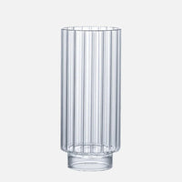ribbed tall glass borosilicate clear drinkware for cocktails juice water