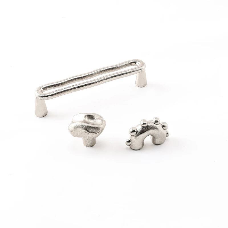 Santaya PVD Nickel Silver Brass Handles Kitchen Cabinet Pulls Bedroom Wardrobe Drawer Knobs Furniture Handle-Letifly Lights and Decor