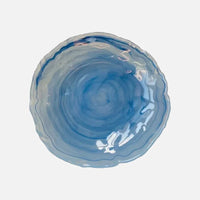 Pacific Blue Decor Bowl Irregular cobalt blue cloud water wave glass soup plate, hazy ocean topography decor bowl for high-end household and restaurant kitchen dinnerware