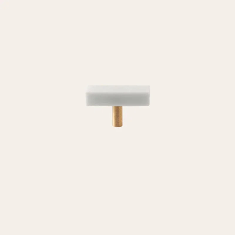 Brass Marble Crystal Stone Furniture Handles White Green Long Round Pulls Cupboard Dresser Drawer Cabinet Knobs-Letifly Lights and Decor