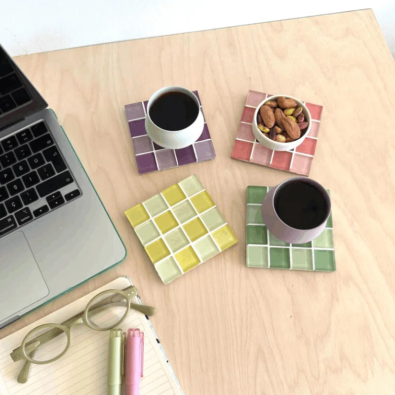 Color Tile Coaster Set