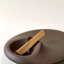 Palo Santo ceramic holder matte sculpted modern incense tray minimalist for smudge stick sage bundles