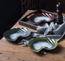 Ceramic shell plate kiln glaze ocean-inspired tableware