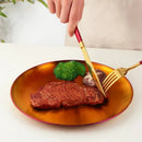 Stainless Steel Dinner Plates European Style Dessert Plate Kitchen Serving Dishes Salad Plate Cake Tray Western Steak Round Tray-Letifly Lights and Decor