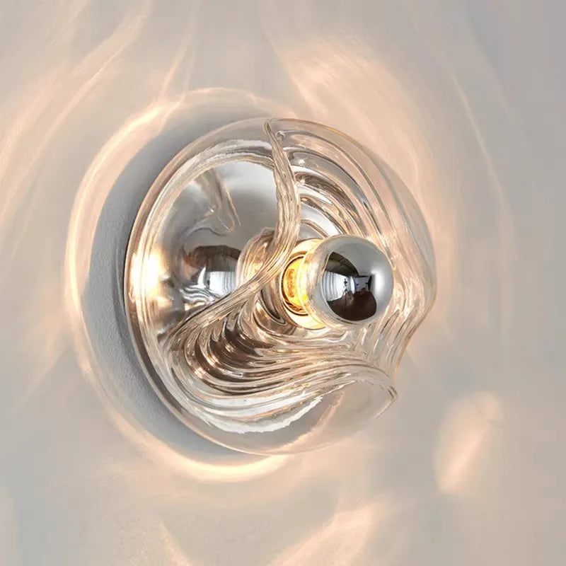 Acrylic swirl wave wall sconce modern bedside lighting retro wall lamp for bedroom bathroom hallway home decor warm ambient light fixture