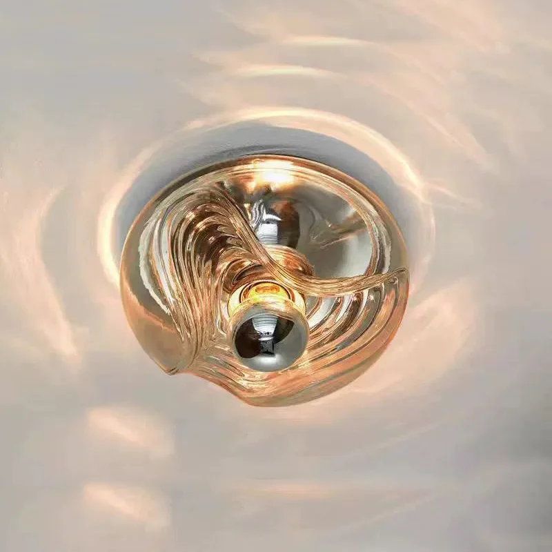 Acrylic swirl wave wall sconce modern bedside lighting retro wall lamp for bedroom bathroom hallway home decor warm ambient light fixture