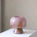 Sculpted Bloom Vase Colorful Glass Vase Hydroponics Plant Pots Table Decoration Flowers Arrangement Painted Artwork Floral Vase Room Aesthetic Decor