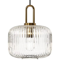 Clara Ridge Glass Pendant Lamps clear ribbed glass pendant lamp gold accent modern lighting for living room dining room bedroom