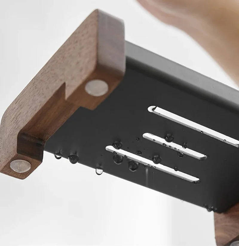 Foundry Soap Dock Modern wooden and metal soap dish black minimalist bathroom soap holder