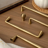 Letifly Lights & Decor - Sutton Brass Cabinet Pull - Slim antique brass cabinet handle with 128 mm mounting pitch