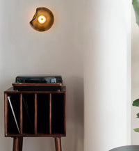 Halo Shade Sconce Japanese Retro Irregular Shape Glass Wall Lights Modern Nordic Bedroom Living Room Board Wall Lamp Entrance Lighting Home Decor LED