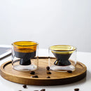 Heat Resistant High Borosilie Glass Double Layered Coffee Tea Cup Ins Sle Wine Glass Tasting Cup Water Cup AroN Colored-Letifly Lights and Decor