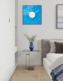 Modern Transparent Clock Klein Blue Wall Hanging Clock Timepiece for Bedroom Living Room Office Acrylic Square Wall Decor-Letifly Lights and Decor