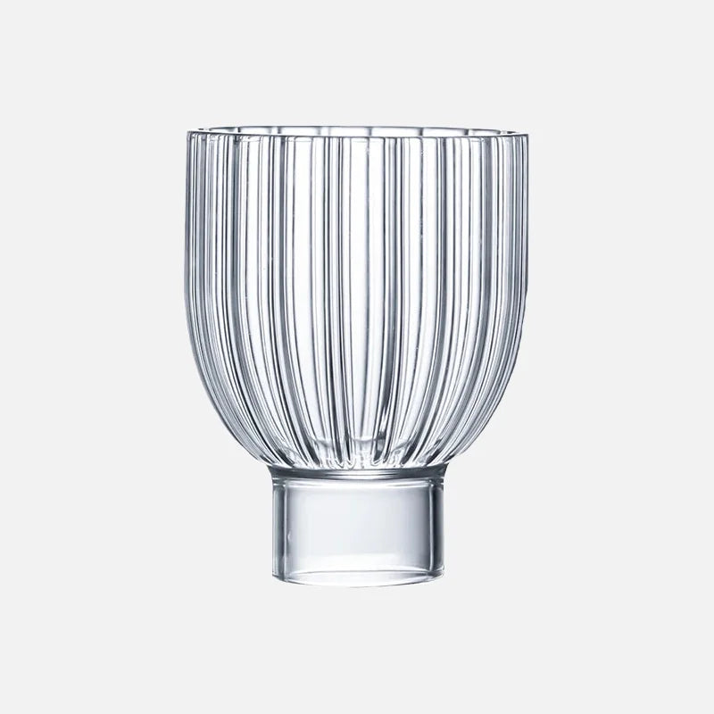 Ribbed borosilicate glass whiskey cocktail espresso cup old fashioned durable glass tumbler
