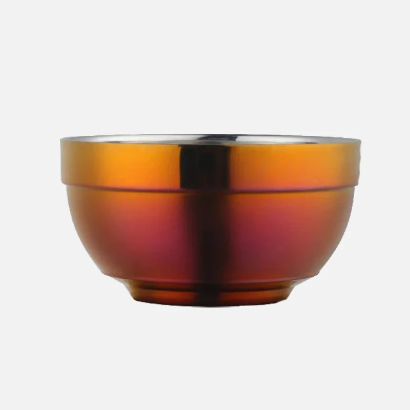Small&Big Stainless Steel Chinese Rainbow Round Bowl Rice Soup Double Hot Insulation Container Noodle Bowl Kitchen Tableware-Letifly Lights and Decor