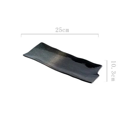 Japanese-style Sushi Plate Rectangular Ceramic Sashimi Flat Plate Creative Tableware Irregular Long Commercial Japanese Plate-Letifly Lights and Decor