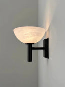 Modern wall light with marbled glass shade black and gold ambient lighting fixture