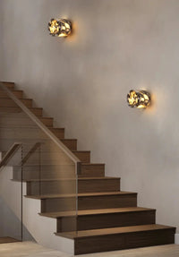 Marble wall sconce LED natural stone modern cylindrical ambient lighting