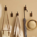 Wooden wall hook self-adhesive walnut key holder modern towel coat hanger