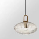 Clara Ridge Glass Pendant Lamps clear ribbed glass pendant lamp gold accent modern lighting for living room dining room bedroom